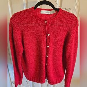 Red Cardigan Sweater